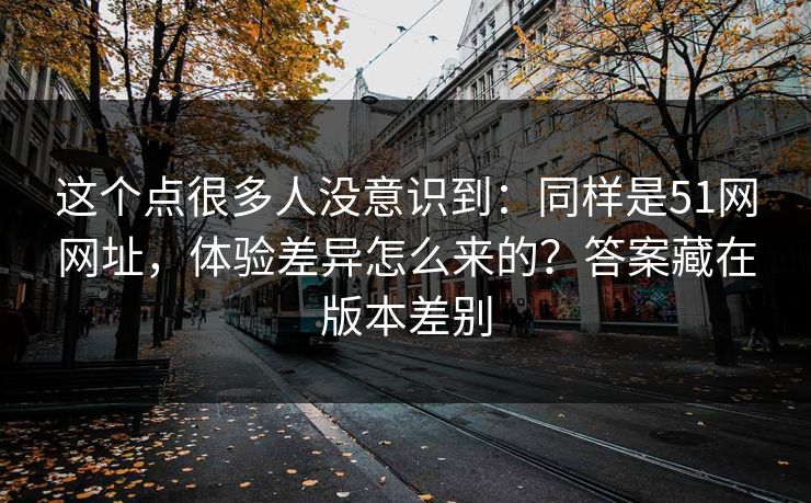 这个点很多人没意识到：同样是51网网址，体验差异怎么来的？答案藏在版本差别